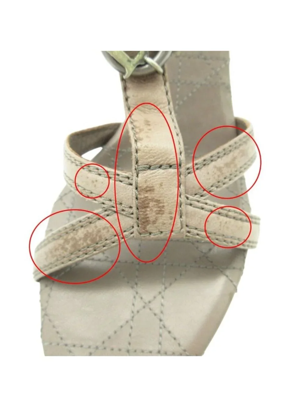Dior Homme Dio Sandals Cannage Heels Charm Mules Shu Gray 35 2 1